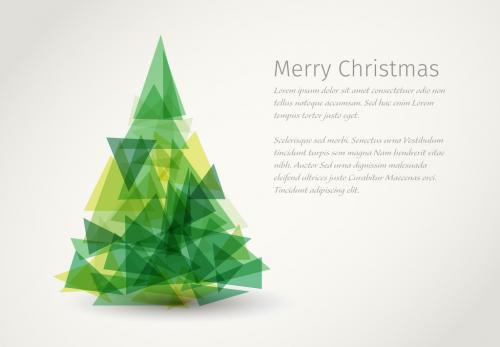 Polygon Tree Christmas Banner Layout - 165943821