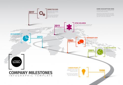 World Map Infographic with Icon Location Markers 1 - 165943885