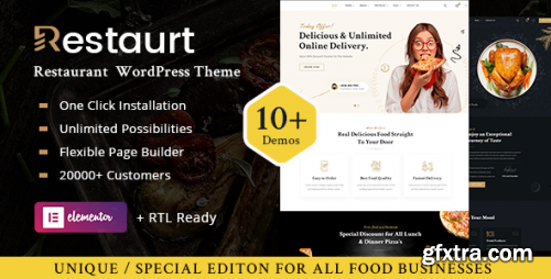 Themeforest - Restaurt - Restaurant WordPress Theme 40658695 v1.0.4 - Nulled