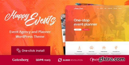 Themeforest - Happy Events - Holiday Planner &amp; Event Agency WordPress Theme 18939852 v1.2.2 - Nulled