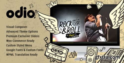 Themeforest - Odio - Music WP Theme For Bands, Clubs, and Musicians 10523423 v5.5 - Nulled