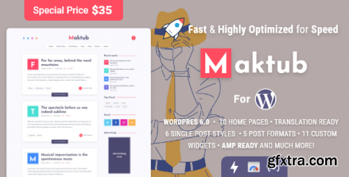 Themeforest - Maktub - Minimal &amp; Lightweight Blog for WordPress 38348402 v1.4.0 - Nulled