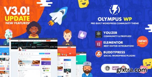 Themeforest - Olympus - Social Networking WordPress Theme 22788499 v4.4.1 - Nulled