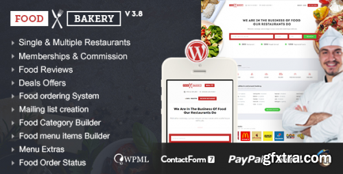 Themeforest - FoodBakery | Delivery Restaurant Directory WordPress Theme 18970331 v3.8 - Nulled