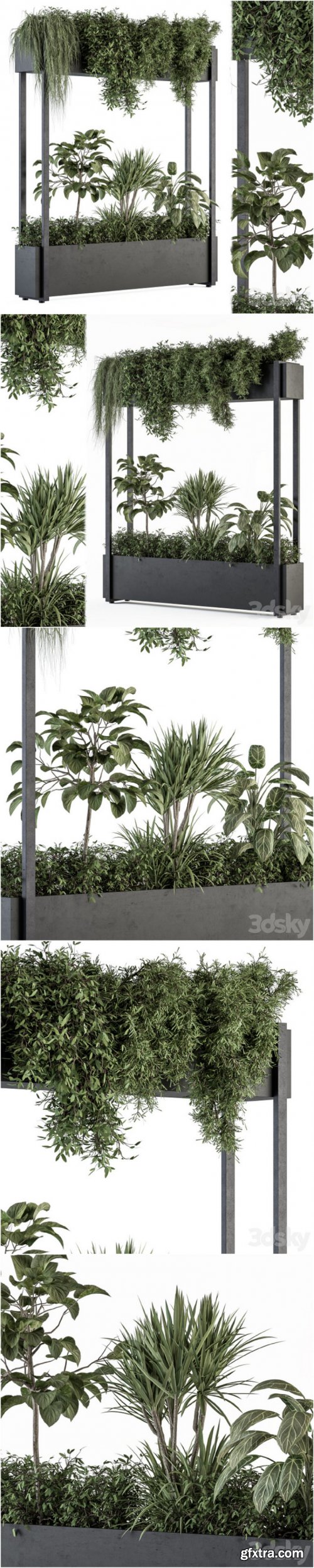 indoor Plant Set 258 – Plant Box Stand