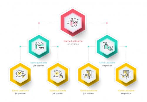 Colorful Company Hierarchy Organogram Infographic Layout 1 - 166746341