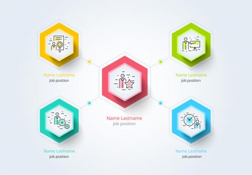 Colorful Company Hierarchy Organogram Infographic Layout 2 - 166746369