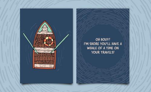 Rowboat Greeting Card Layout 1 - 167015396