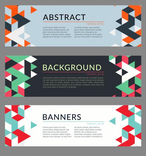 Colorful Triangle Pattern Web Banners  - 167160394