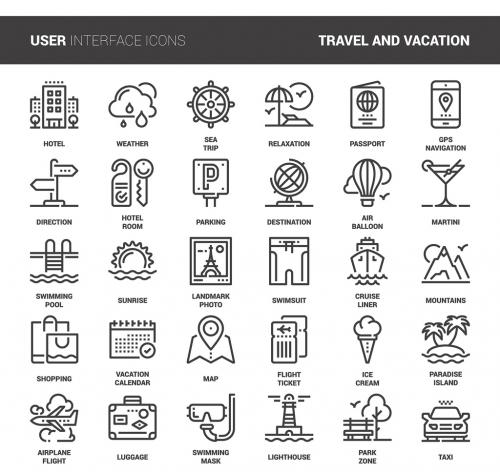 30 Line Art Travel Icons 1 - 169125355