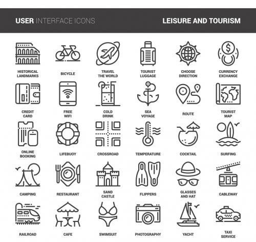 30 Line Art Travel Icons 2 - 169125382