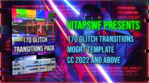 Videohive - 170 Glitch Transitions Pack | MOGRT - 48436501 - 48436501