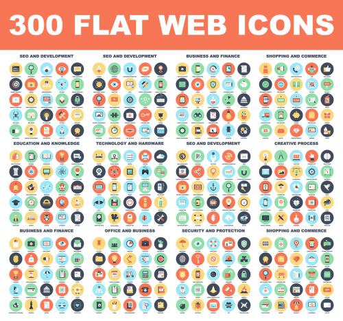 300 Colorful Round Icons 1 - 169134641