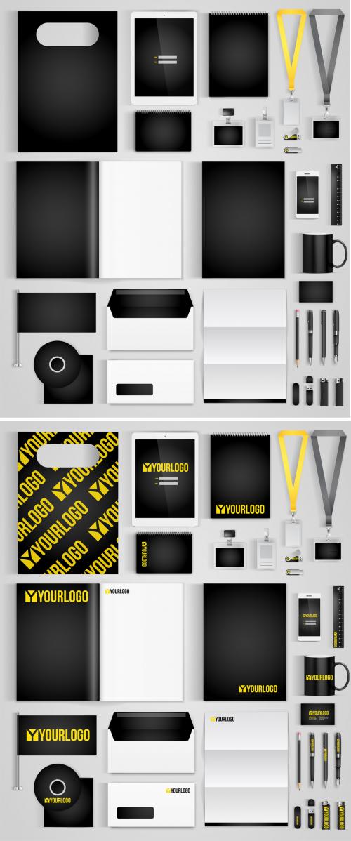 Corporate Identity Set Mockup in Black and Yellow 1 - 169601219