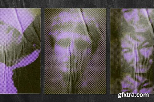 Grunge Halftone Glitch PSD Photo Effect LNCGKVP