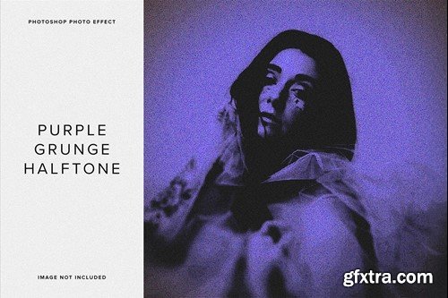 Purple Grunge Halftone PSD Photo Effect 2G4VWTA