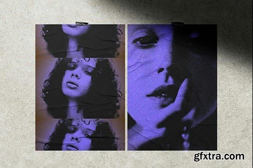 Purple Grunge Halftone PSD Photo Effect 2G4VWTA