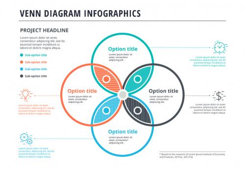 Venn Diagram Infographic with 4 Textures  - 170780050