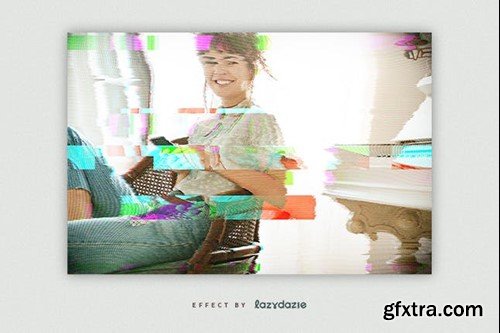 VHS Screen Glitch PSD Photo Effect 82AKH3E