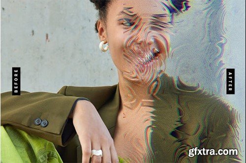 Glitch Glass PSD Photo Effect PDCB682