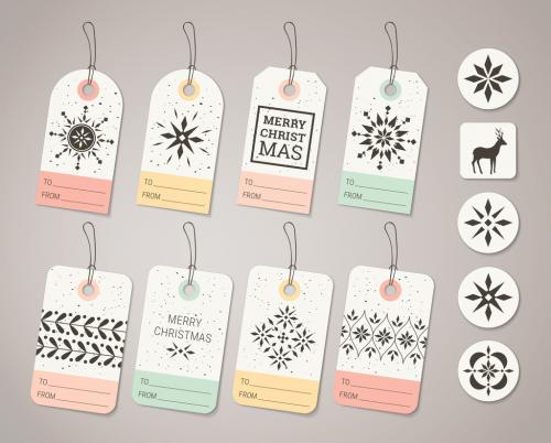 Christmas Gift Tag and Sticker Set - 172494745
