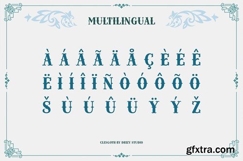 Clesgoth - Serif Engraved Font M2ALXHP