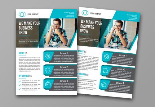 Business Flyer Layout with Teal Accents 1 - 174733105