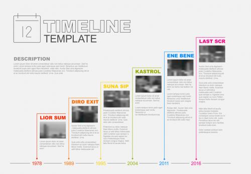 Colorful Stair-Step Timeline Infographic Layout - 174767208