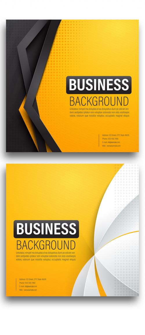 Set of Yellow Square Presentation Layouts - 175526849