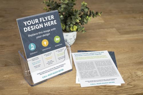 Stack of Flyers on Countertop Mockup 1 - 176142309