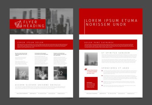 Business Flyer Layout with Red Accents - 176285269