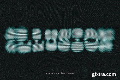 Blurred Tv Glitch Text Effect Mockup 54GVKKB