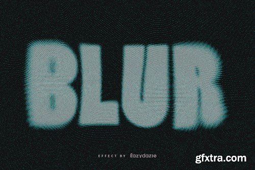 Blurred Tv Glitch Text Effect Mockup 54GVKKB