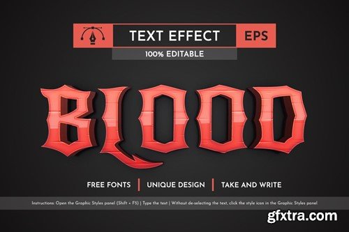 Blade - Editable Text Effect, Font Style AXFM3BN