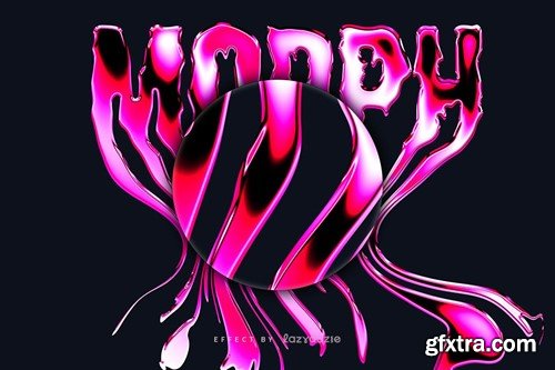 Melting Pink Chrome Text Effect Mockup 7CYBA3Q