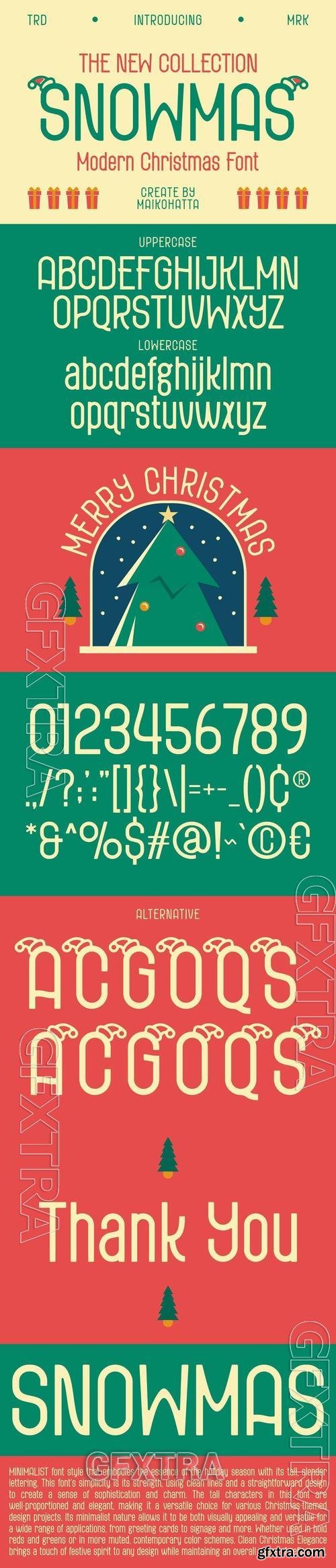 Snowmas - Modern Christmas Font 86A6M2T