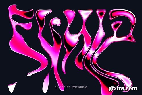 Melting Pink Chrome Text Effect Mockup 7CYBA3Q