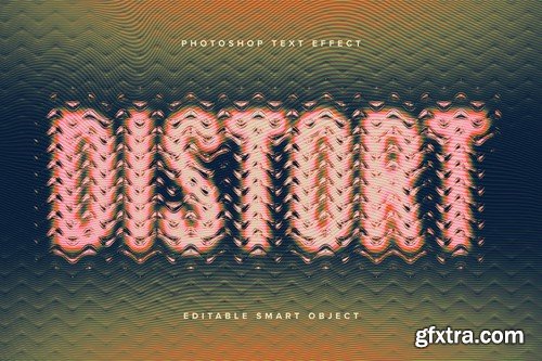 Colourful Distorted Glass Text Effect Mockup FYFVUFR