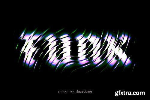 Colourful Wave Glass Distorted Text Effect Mockup C8FUCSK