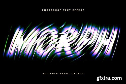 Colourful Wave Glass Distorted Text Effect Mockup C8FUCSK