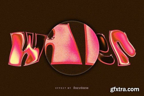 Warped Chrome Text Effect Mockup Z4EPE67