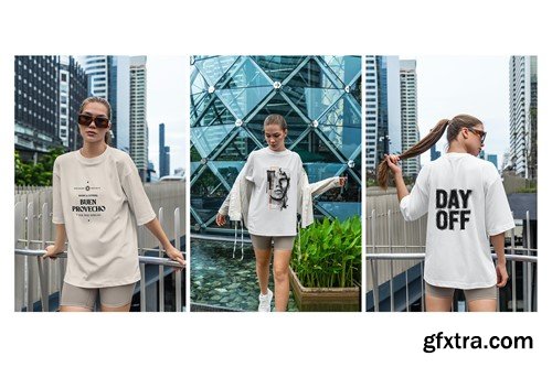 T-Shirt Mockup Model in Big City DD4SKQ7