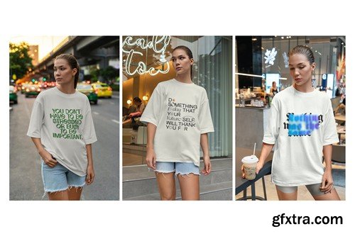 T-Shirt Mockup Model in Big City DD4SKQ7