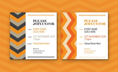 Chevron Pattern Event Invitation Layouts - 177298988