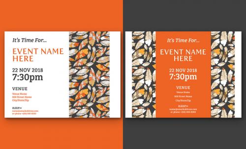 Feather Pattern Event Invitation Layouts - 177299140