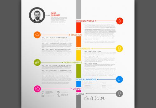 Square Digital Resume Layout 1 - 177475026