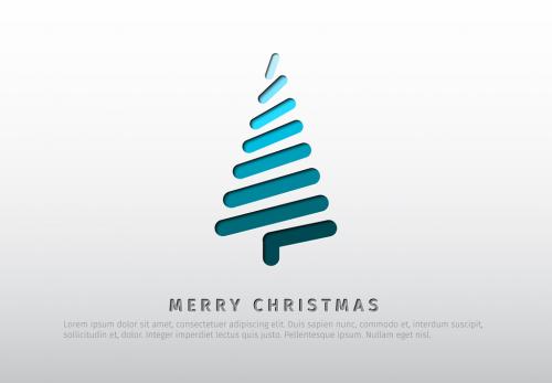 Christmas Card with Modern-Style Christmas Tree - 177844667