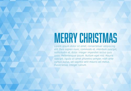 Christmas Card with Blue Gradient Triangles - 177844680