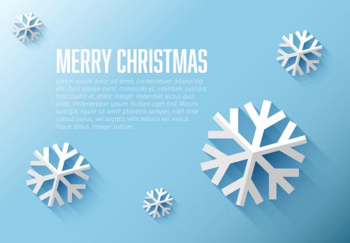 Christmas Card with 3D Snowflake Elements - 177844692