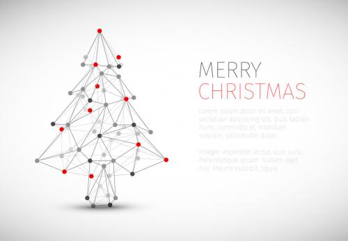 Christmas Card with Geometric Diagram Tree - 177844734